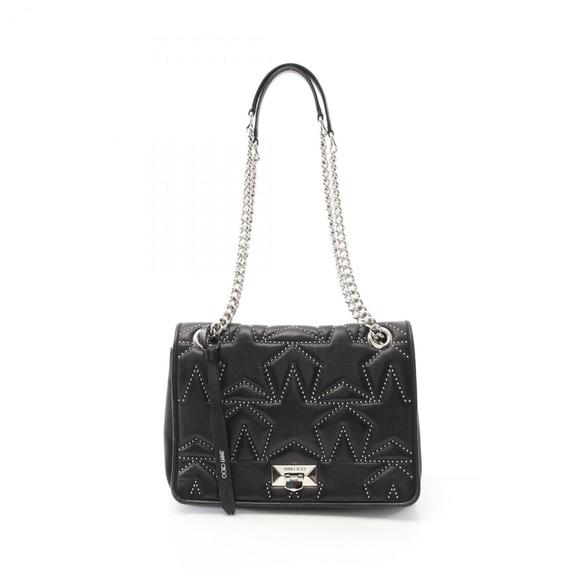 JIMMY CHOO Black Leather Shoulder Bag - Picture 1 of 9